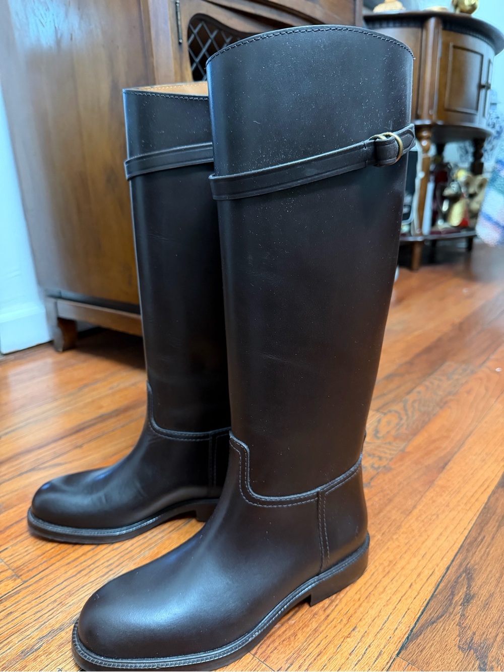 Tall Black Polo Riding Boots
